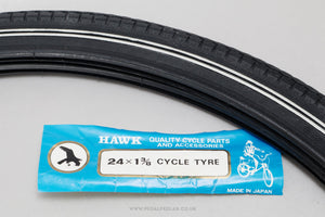 Hawk Black/White NOS Classic 24 x 1 3/8" Town/City Tyres - Pedal Pedlar - Buy New Old Stock Bike Parts