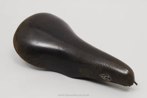 Cinelli Unicanitor (Mod. 75 #3) Buffalo 'Winged C' Vintage Black Leather Saddle - Pedal Pedlar - Bike Parts For Sale