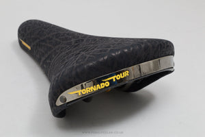 Iscaselle Tornado Tour c.1991 NOS/NIB Classic Black Suede Leather Saddle - Pedal Pedlar - Buy New Old Stock Bike Parts