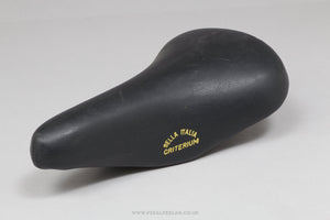 Selle Italia Criterium Junior NOS Vintage Black Leather Saddle - Pedal Pedlar - Buy New Old Stock Bike Parts