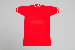 Red Vintage Woollen Style Cycling Jersey