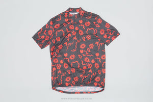 Patterned Black & Red Large Vintage Cycling Jersey - Pedal Pedlar - Clothing For Sale