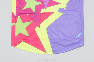 Decathlon Purple & Neon Stars Medium Classic Cycling Jersey - Pedal Pedlar - Clothing For Sale