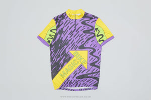 Rodeo 'Magic Bike' Purple & Neon Medium Vintage Cycling Jersey - Pedal Pedlar - Clothing For Sale