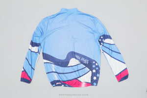 Wal Mar Blue & White Stars XL Vintage Long Sleeved Cycling Jersey - Pedal Pedlar - Clothing For Sale