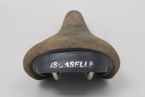 Iscaselle Vintage Dark Brown Suede Leather Saddle - Pedal Pedlar - Bike Parts For Sale