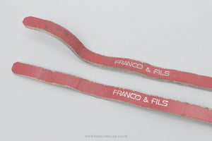 Lapize 'Franco & Fils' Leather Vintage Red Pedal / Toe Clip Straps - Pedal Pedlar - Bike Parts For Sale