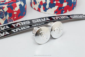 Silva Splash NOS/NIB Classic White/Red/Blue Cork Handlebar Tape - Pedal Pedlar - Buy New Old Stock Bike Parts