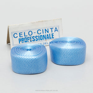 Celo-Cinta Professionale Benotto Cello Type NOS/NIB Vintage Light Blue Textured Handlebar Tape - Pedal Pedlar - Buy New Old Stock Bike Parts