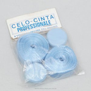Celo-Cinta Professionale Benotto Cello Type NOS/NIB Vintage Light Blue Textured Handlebar Tape - Pedal Pedlar - Buy New Old Stock Bike Parts