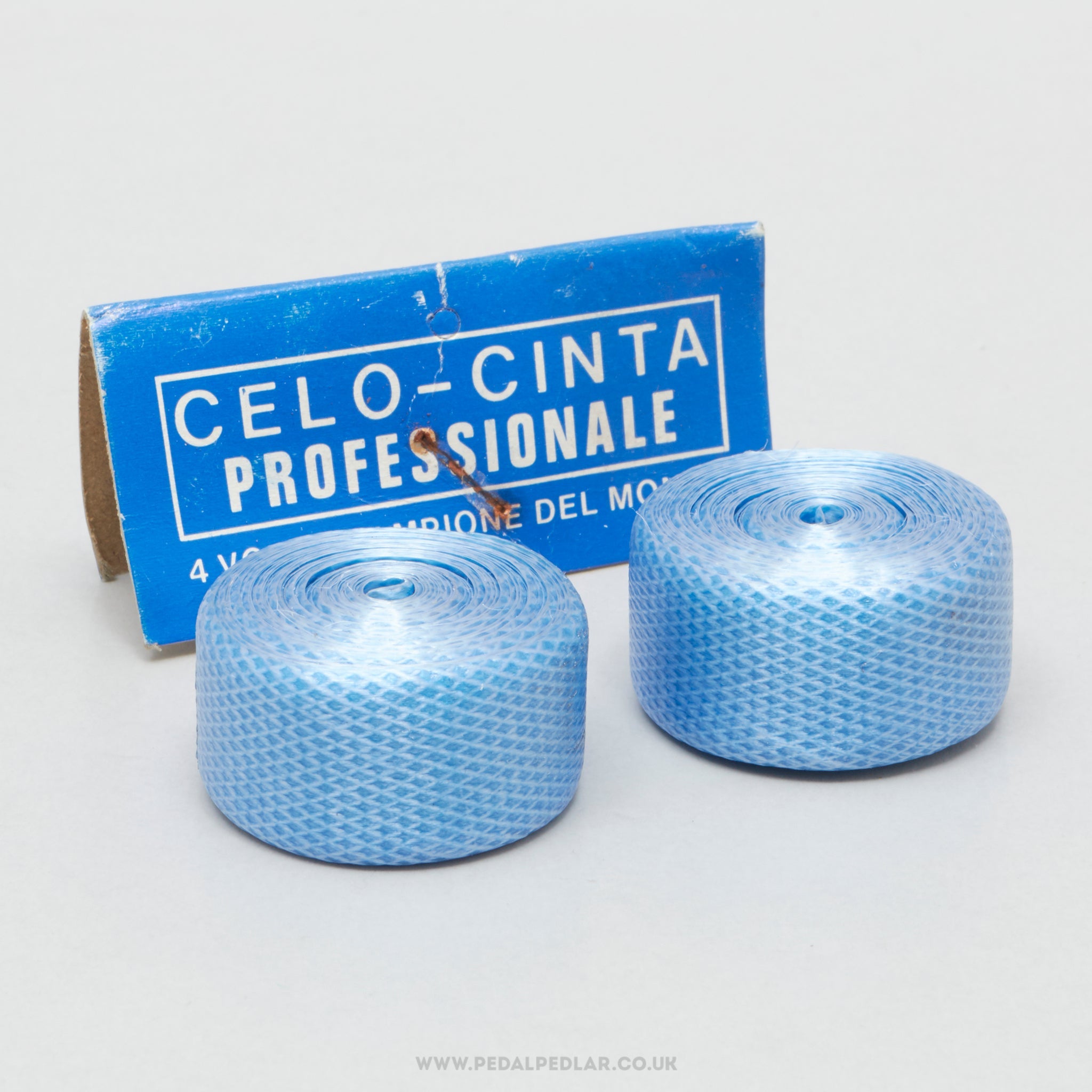 Celo-Cinta Professionale Benotto Cello Type NOS/NIB Vintage Light Blue Textured Handlebar Tape - Pedal Pedlar - Buy New Old Stock Bike Parts