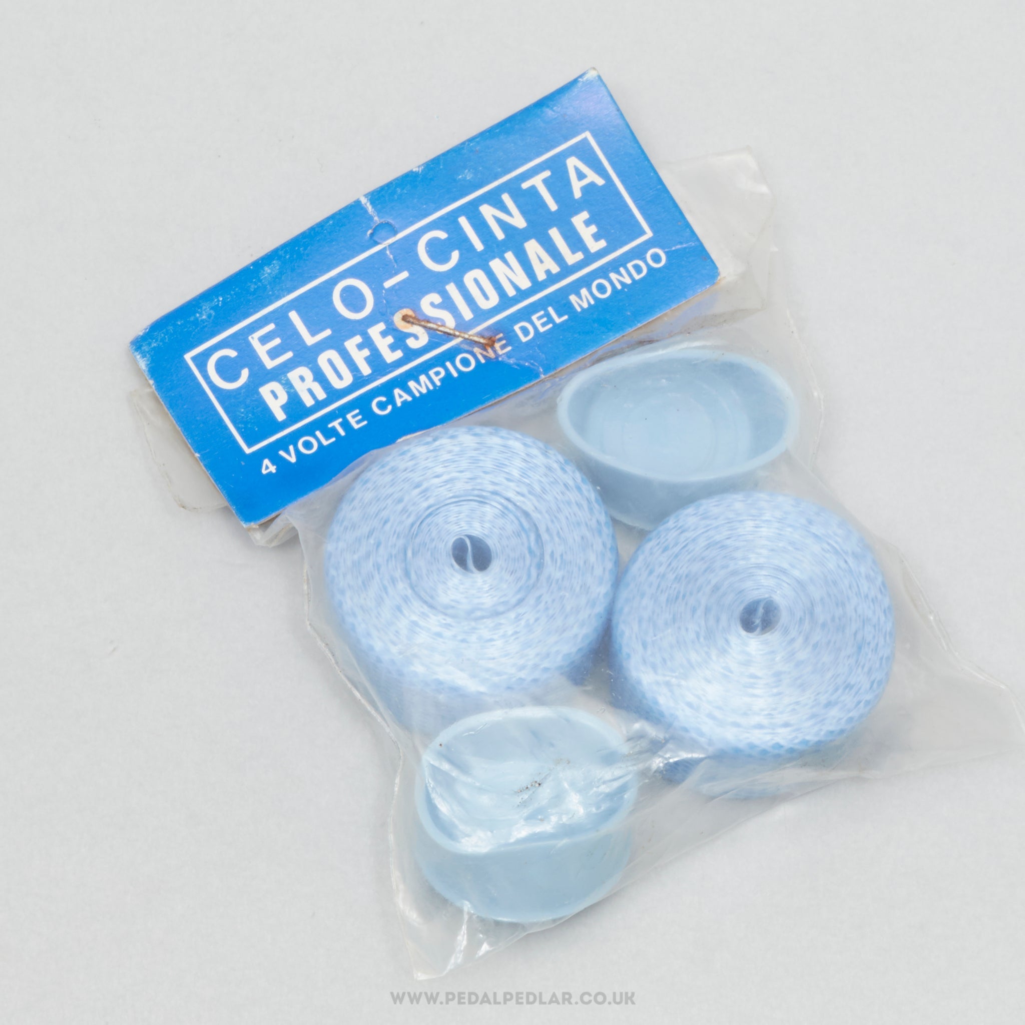 Celo-Cinta Professionale Benotto Cello Type NOS/NIB Vintage Light Blue Textured Handlebar Tape - Pedal Pedlar - Buy New Old Stock Bike Parts