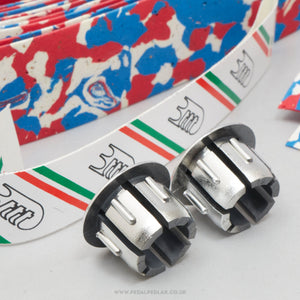 3TTT Ribbon Splash NOS/NIB Classic White/Red/Blue Cork Handlebar Tape - Pedal Pedlar - Buy New Old Stock Bike Parts