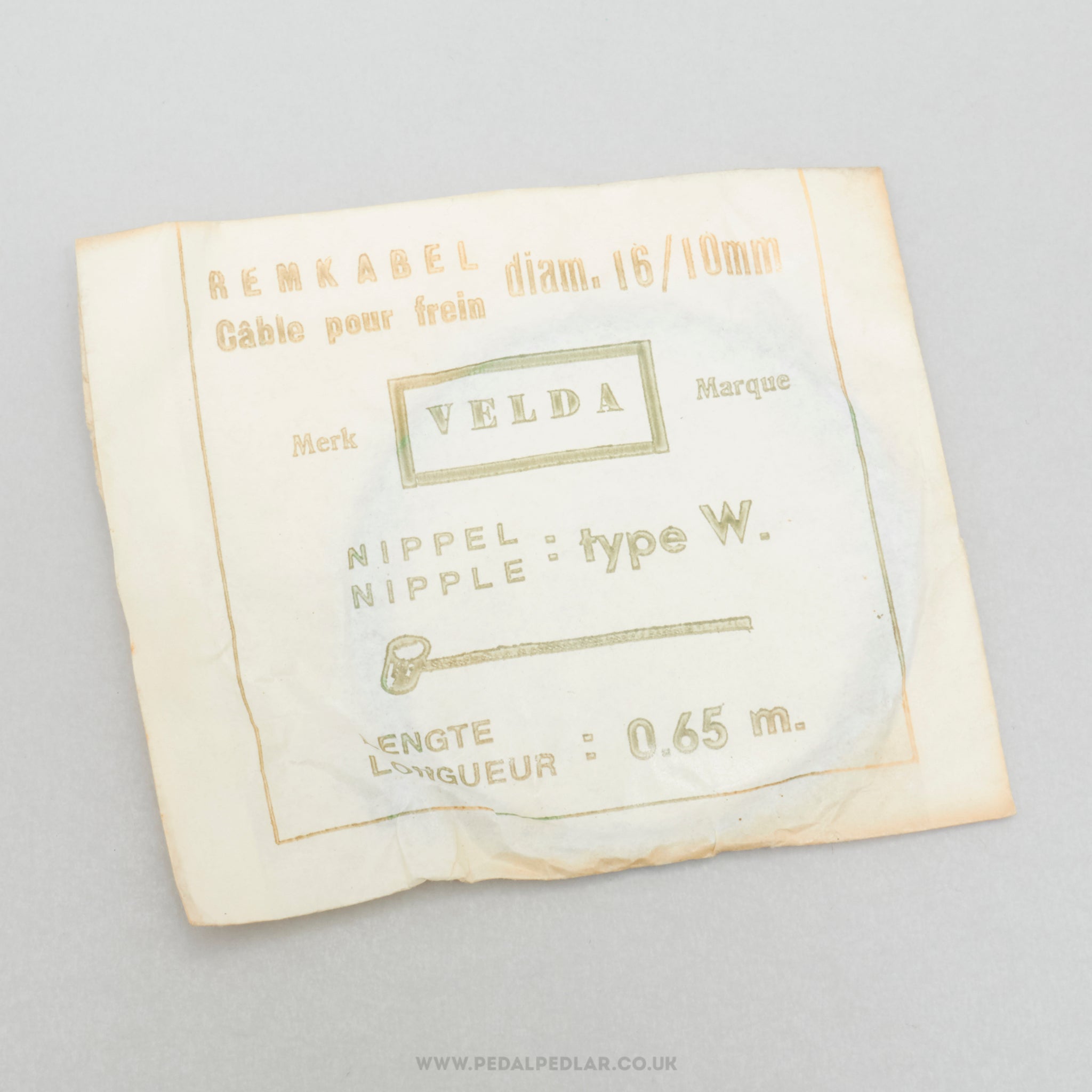 Velda Type W NOS/NIB Vintage Front Brake Cable Inner - Pedal Pedlar - Buy New Old Stock Bike Parts