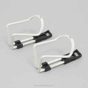 Simpla Alu-Star Elite Style NOS Classic White Bottle Cages - Pedal Pedlar - Buy New Old Stock Cycle Accessories