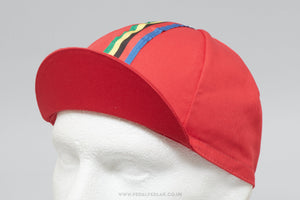 World Champion Stripes Red NOS Vintage Cotton Cycling Cap - Pedal Pedlar - Buy New Old Stock Clothing