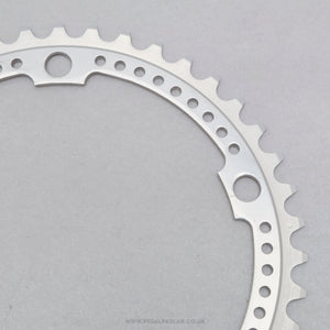 Sakae/Ringyo (SR) Royal Super Light Drilled Silver NOS Vintage 43T 144 BCD Inner Chainring - Pedal Pedlar - Buy New Old Stock Bike Parts