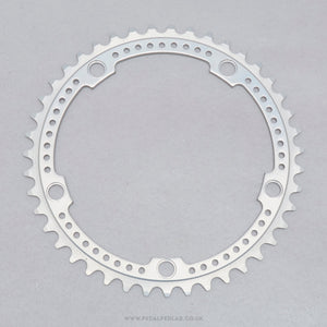 Sakae/Ringyo (SR) Royal Super Light Drilled Silver NOS Vintage 43T 144 BCD Inner Chainring - Pedal Pedlar - Buy New Old Stock Bike Parts