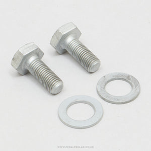 Campagnolo Nuovo/Super/C-Record / Euclid (748) Silver NOS Vintage Crank Arm Bolts Set - Pedal Pedlar - Buy New Old Stock Bike Parts