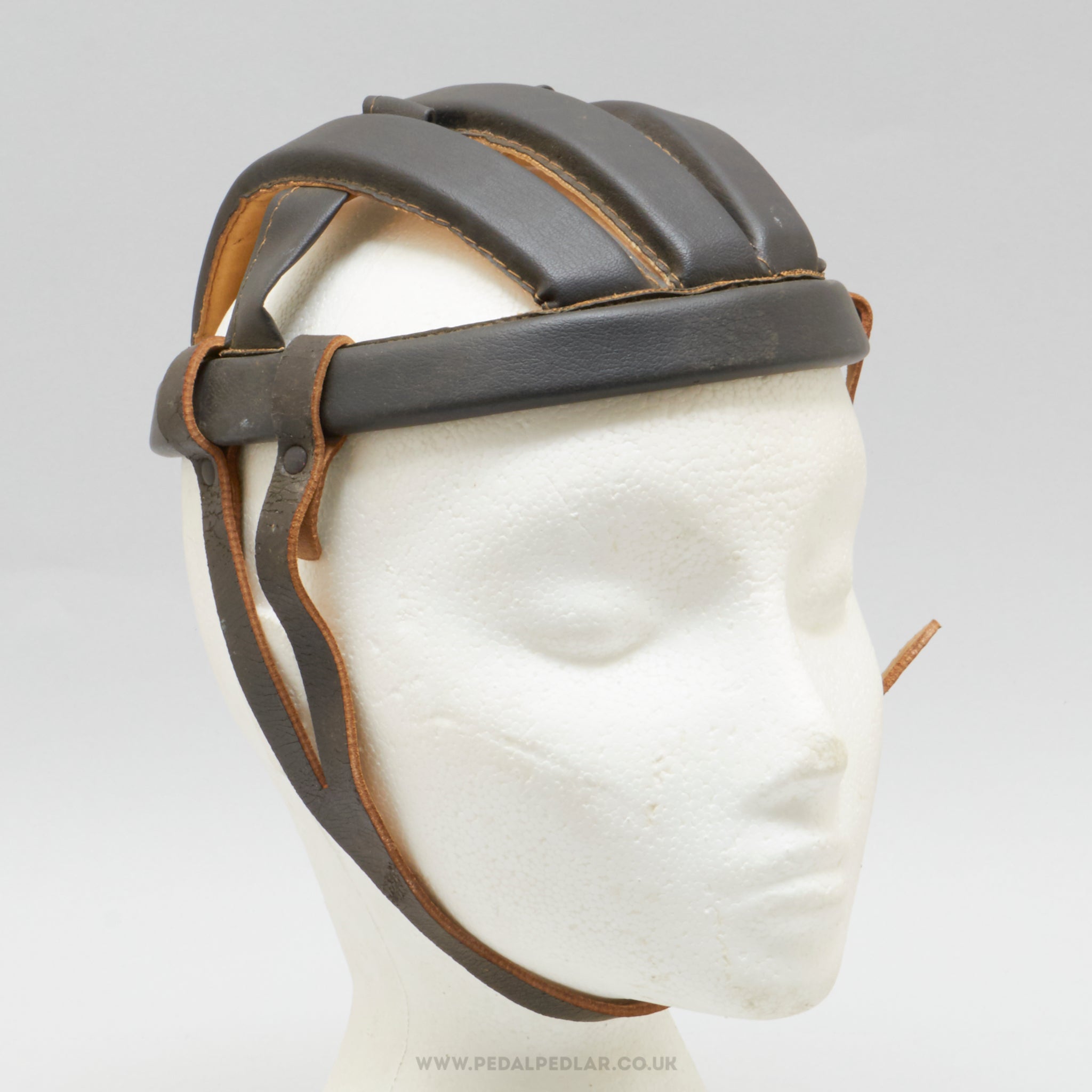 Boeri NOS Vintage Size 50 Black Leather Hairnet Helmet - Pedal Pedlar - Buy New Old Stock Cycle Accessories