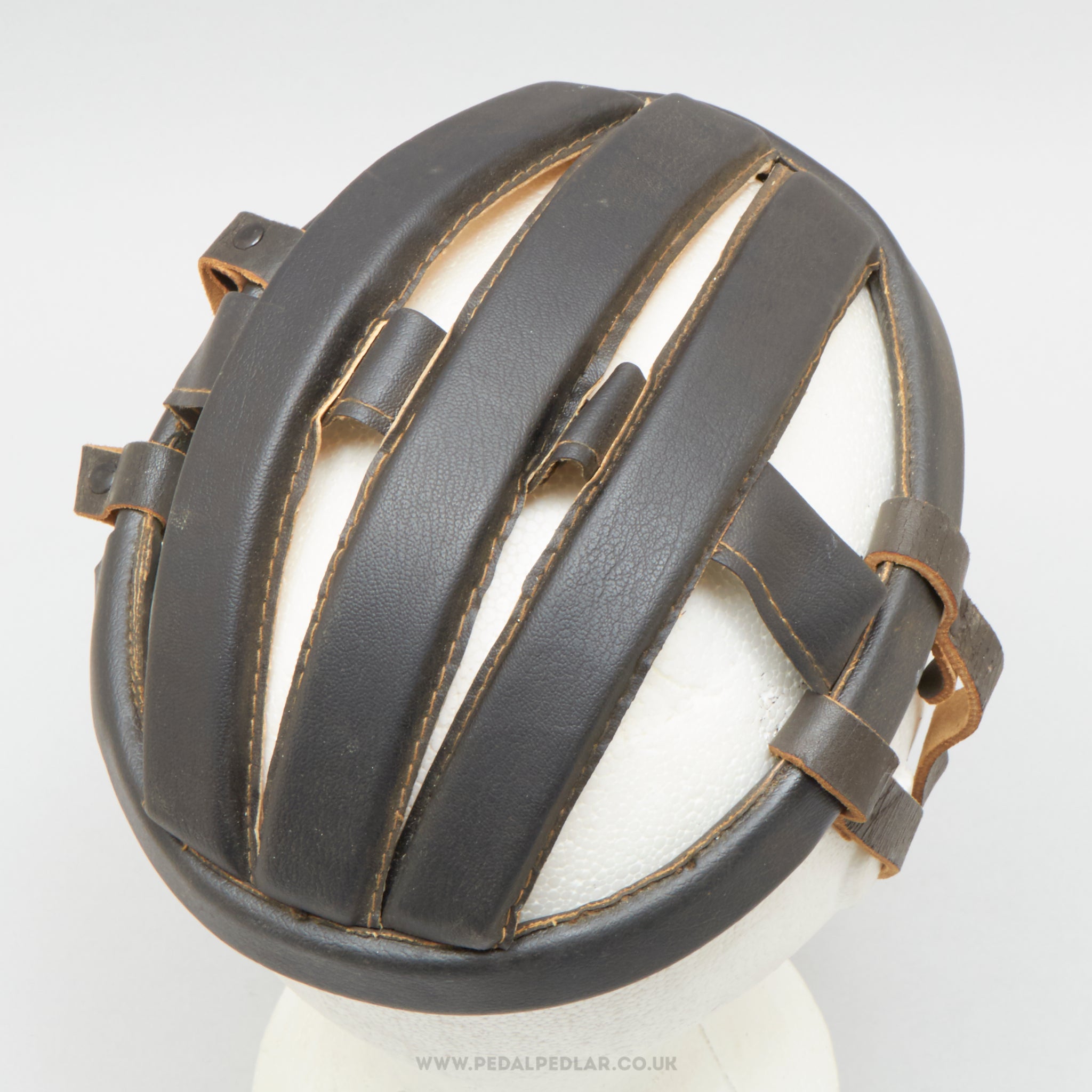 Boeri NOS Vintage Size 50 Black Leather Hairnet Helmet - Pedal Pedlar - Buy New Old Stock Cycle Accessories