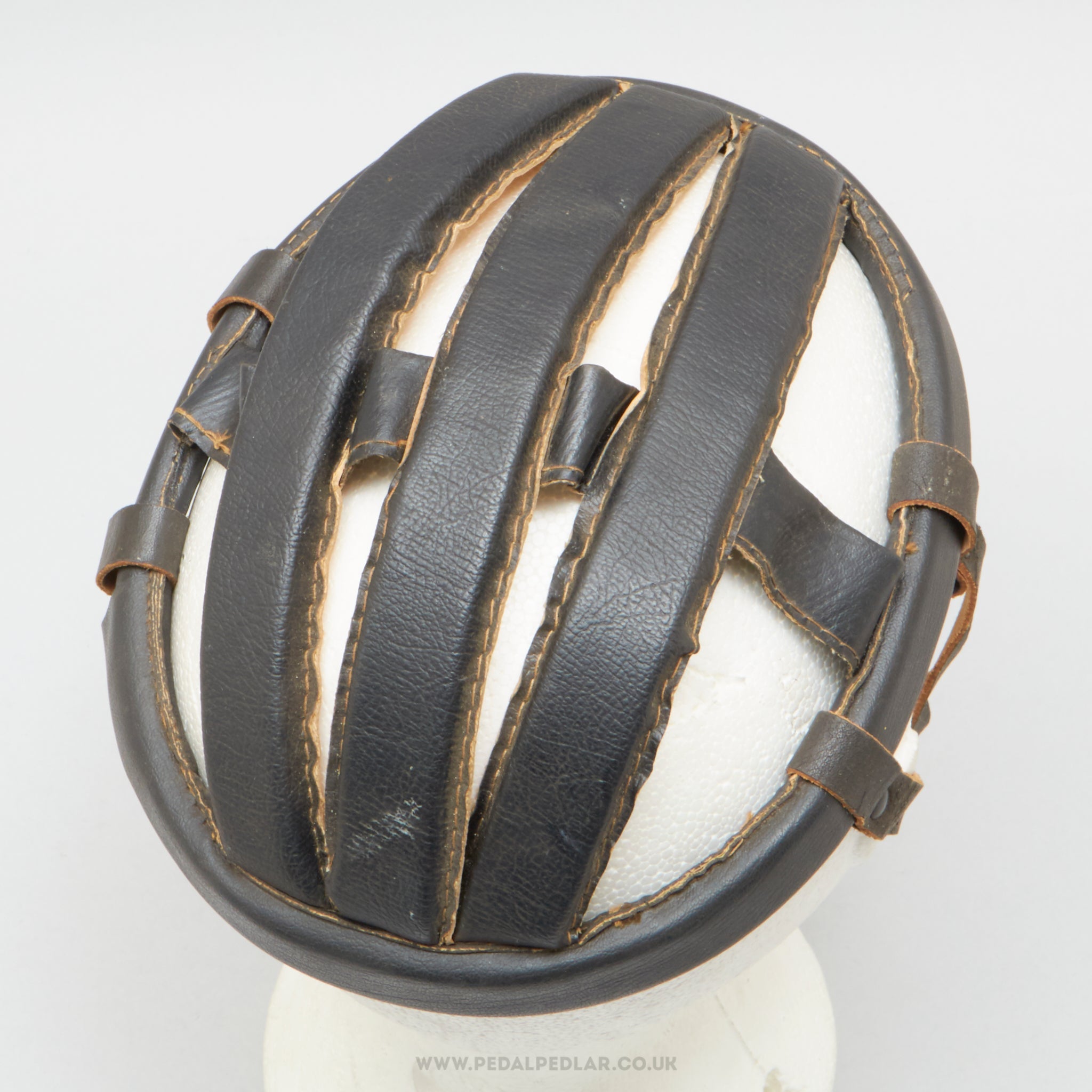 Boeri NOS Vintage Size 51 Black Leather Hairnet Helmet - Pedal Pedlar - Buy New Old Stock Cycle Accessories