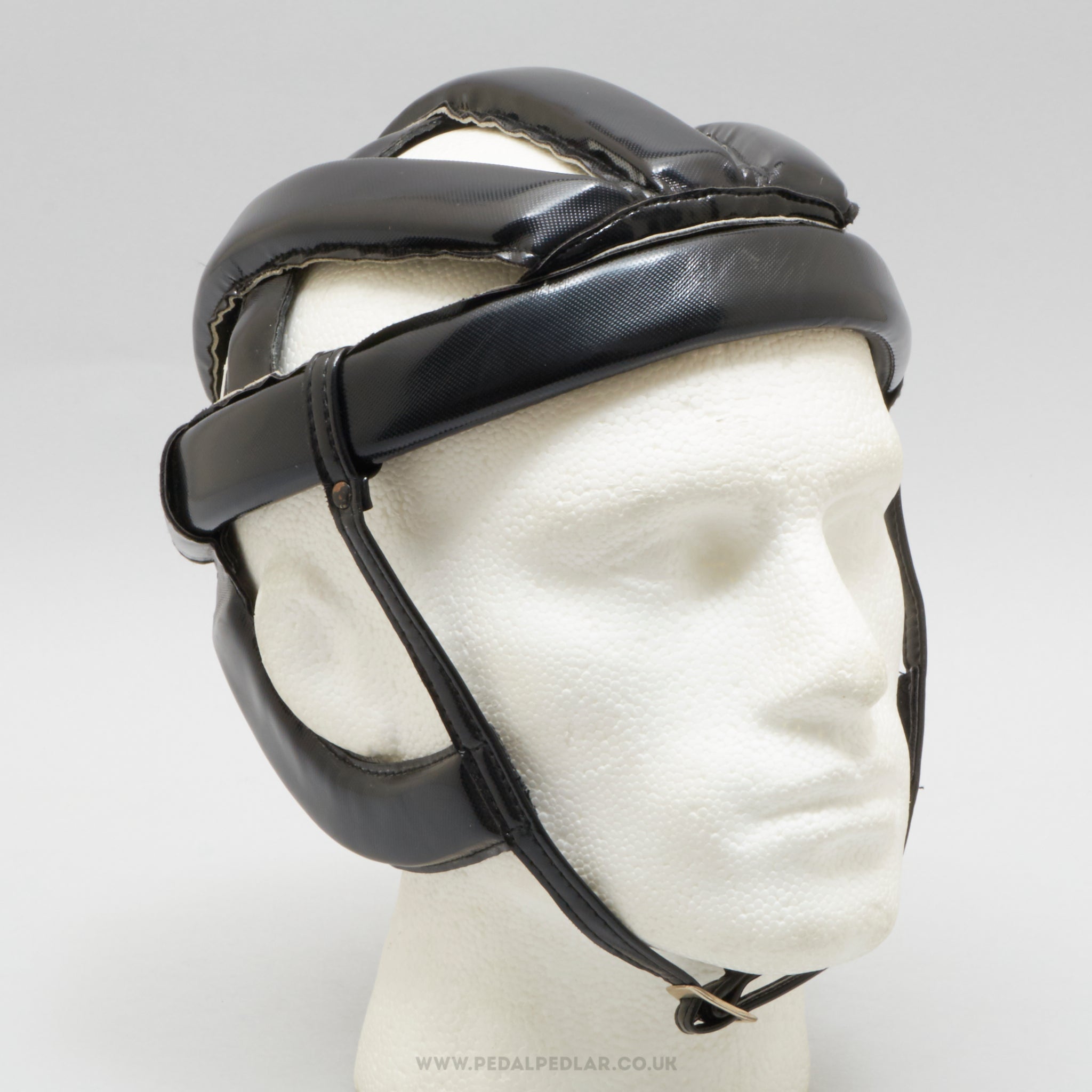 Unbranded NOS Vintage 58 Black Vinyl Hairnet Bike Helmet