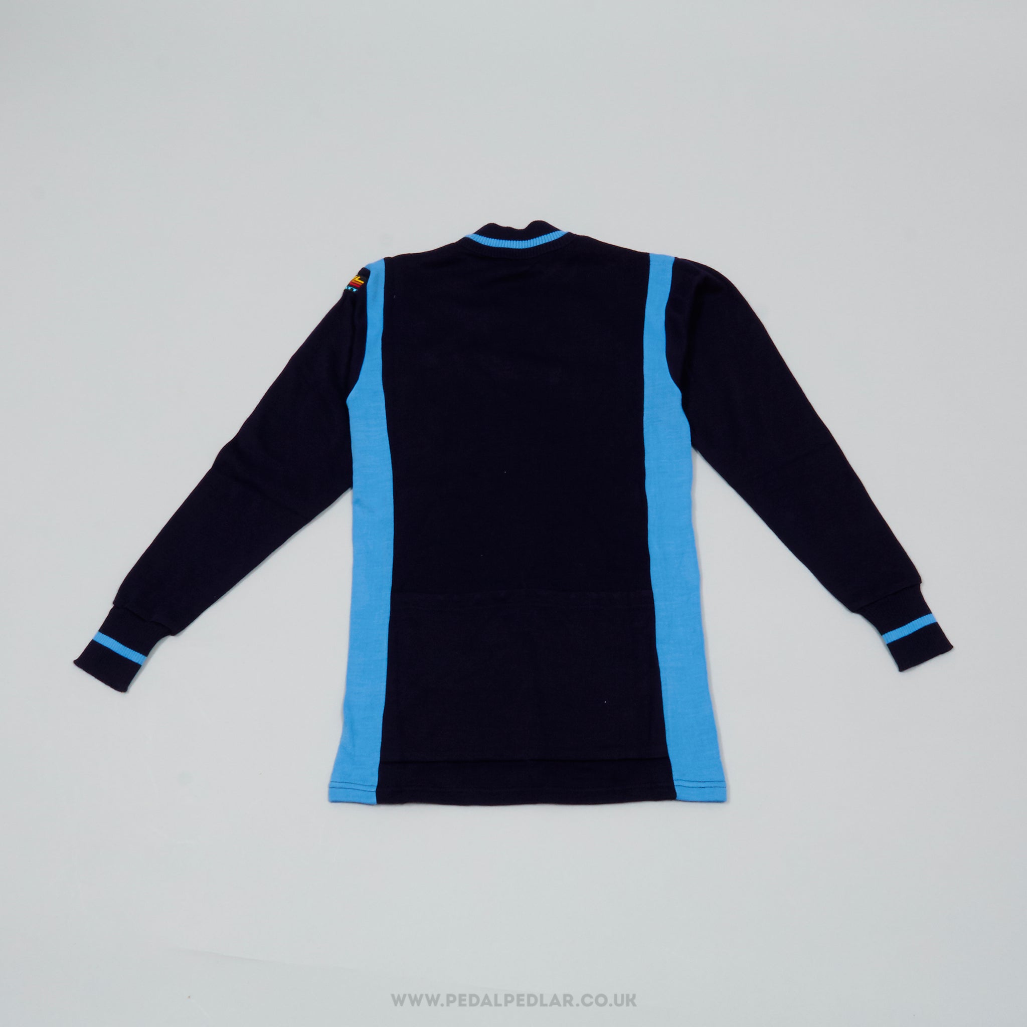 Caratti Dark & Light Blue XS NOS Vintage Long Sleeved Cycling Jersey - Pedal Pedlar - Buy New Old Stock Clothing