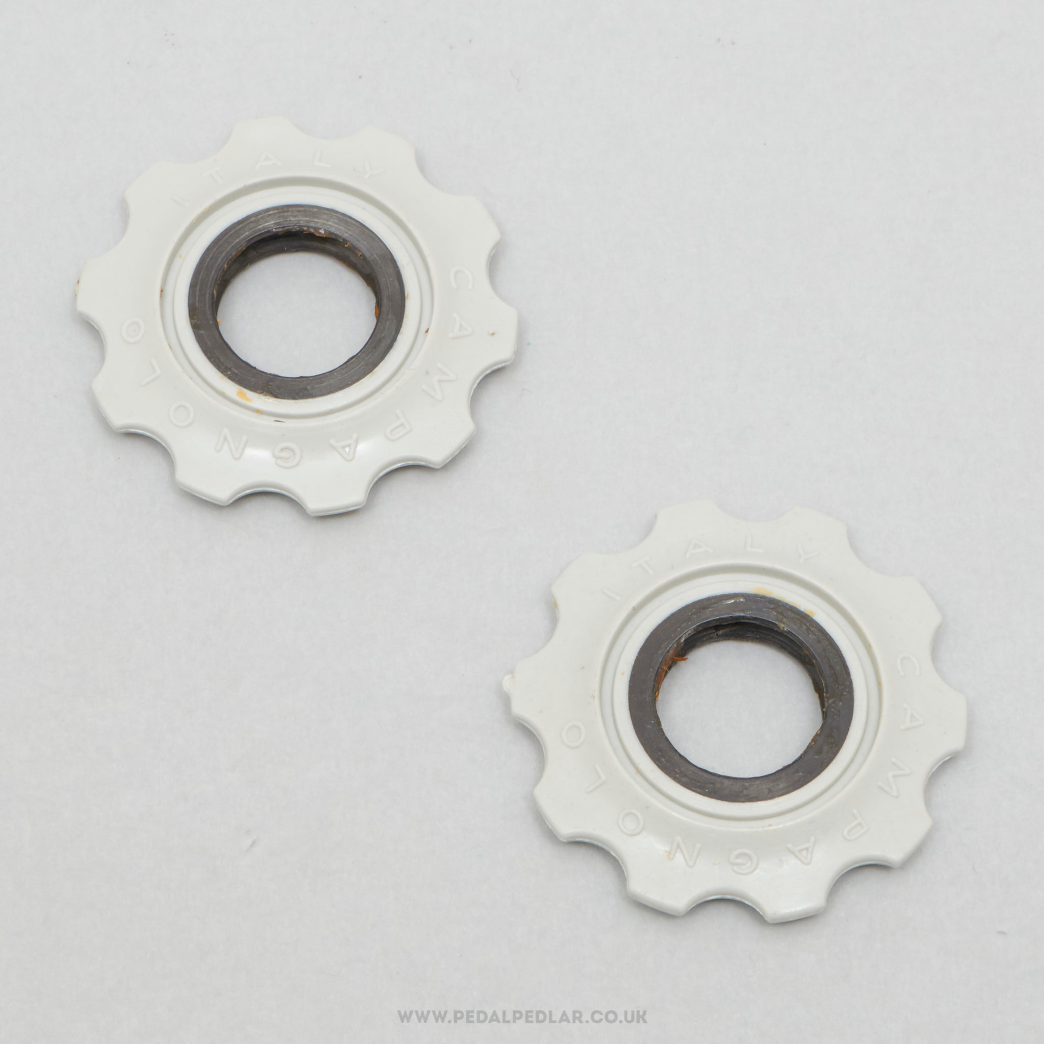 Campagnolo C-Record White / Grey NOS Vintage 10T Jockey Wheels - Pedal Pedlar - Buy New Old Stock Bike Parts
