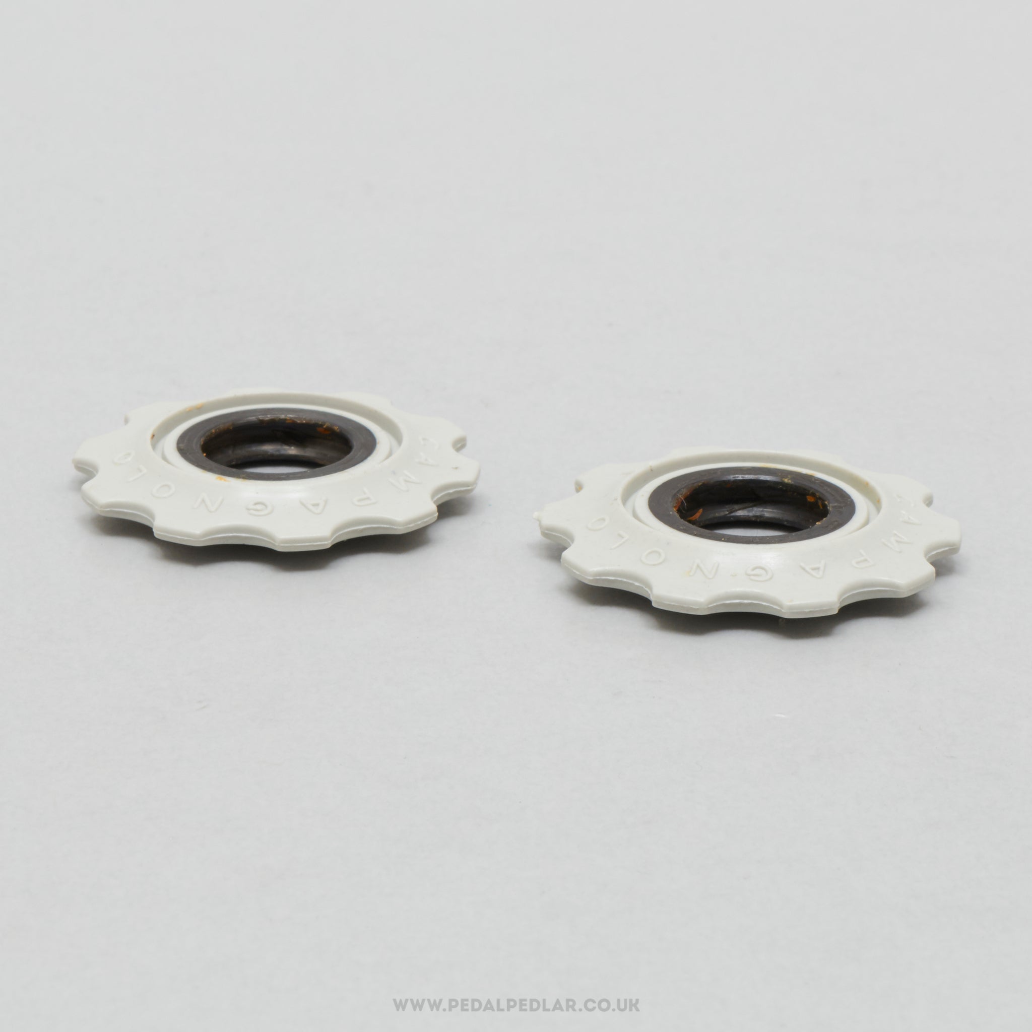 Campagnolo C-Record White / Grey NOS Vintage 10T Jockey Wheels - Pedal Pedlar - Buy New Old Stock Bike Parts