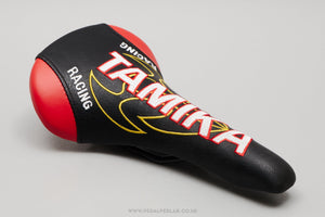 Classic Tamika Racing Embroidered NOS Black / Red Saddle - Pedal Pedlar - Buy New Old Stock Bike Parts