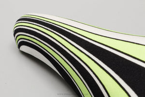 GES Huracan NOS Vintage Green / White / Black Striped Saddle - Pedal Pedlar - Buy New Old Stock Bike Parts