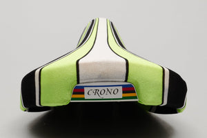 GES Huracan Crono NOS/NIB Vintage Green / White / Black Striped Saddle - Pedal Pedlar - Buy New Old Stock Bike Parts