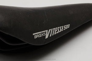 Brooks Vitesse 500 NOS Vintage Black Leather Saddle - Pedal Pedlar - Buy New Old Stock Bike Parts