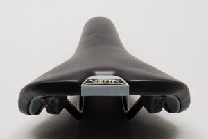 Vetta SL Steel NOS Classic Black Leather Saddle - Pedal Pedlar - Buy New Old Stock Bike Parts