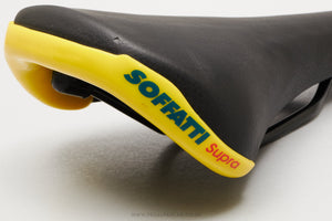 GES Soffatti Supra NOS Classic Black / Yellow Saddle - Pedal Pedlar - Buy New Old Stock Bike Parts