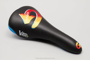 Selle Bassano Vuelta 'Ganna' NOS Classic Black / Blue Saddle - Pedal Pedlar - Buy New Old Stock Bike Parts