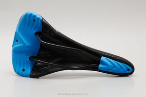 Selle Bassano Vuelta 'Ganna' NOS Classic Black / Blue Saddle - Pedal Pedlar - Buy New Old Stock Bike Parts