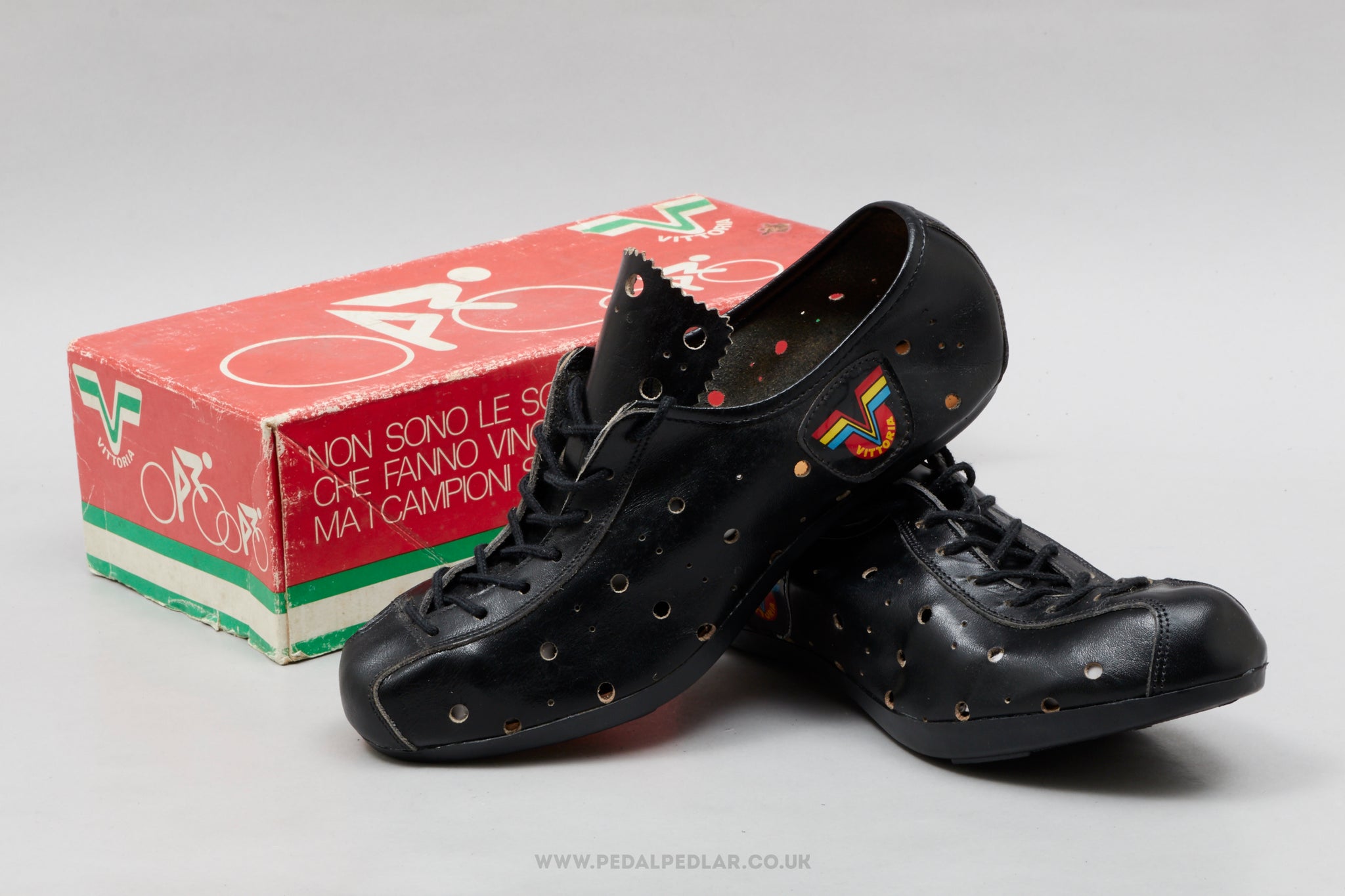 Vittoria NOS/NIB Vintage Size EU 39 Leather Road Cycling Shoes - Pedal Pedlar - Buy New Old Stock Clothing