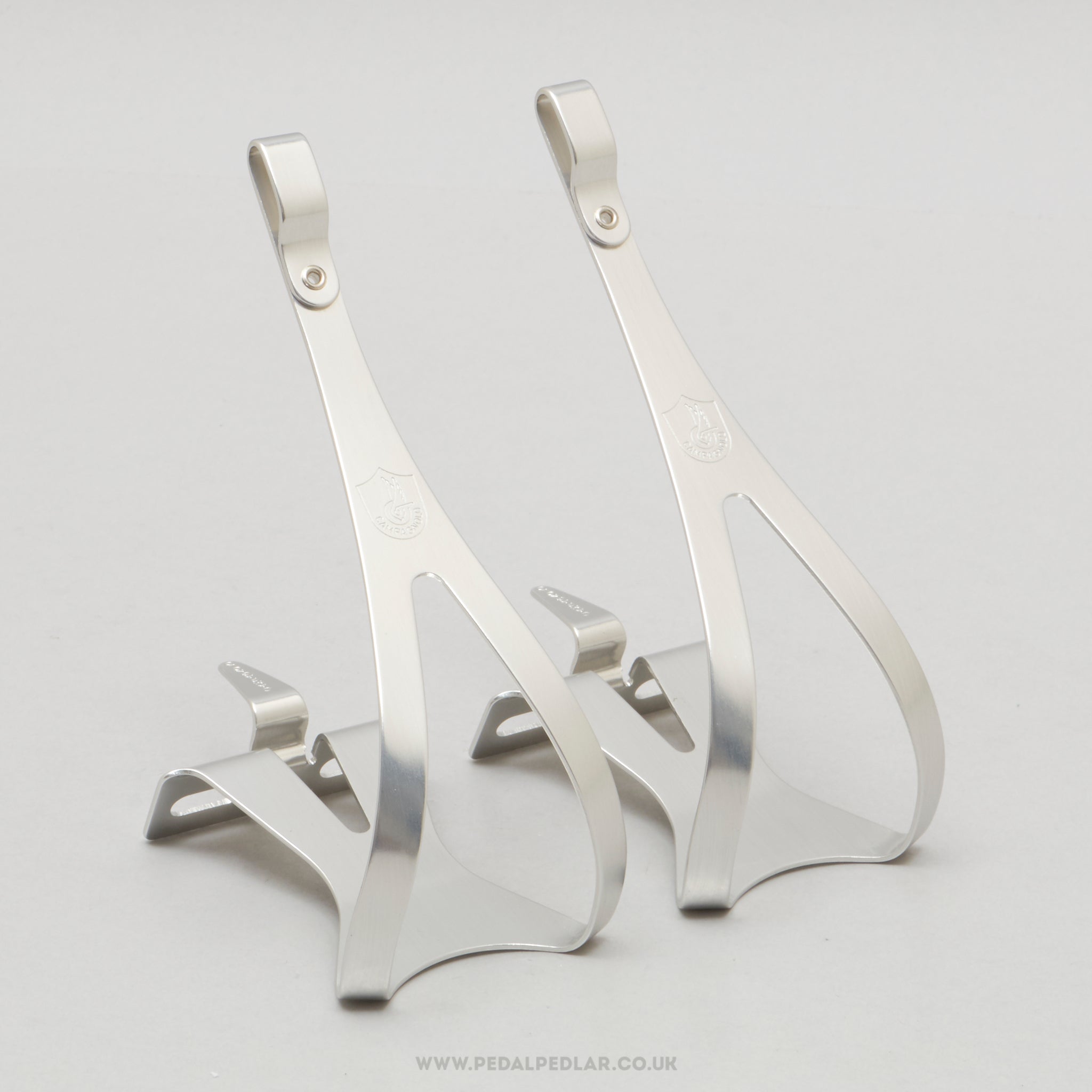 Campagnolo Super Record (0990/6) Superleggeri NOS/NIB Size L Vintage Aluminium Toe Clips - Pedal Pedlar - Buy New Old Stock Bike Parts
