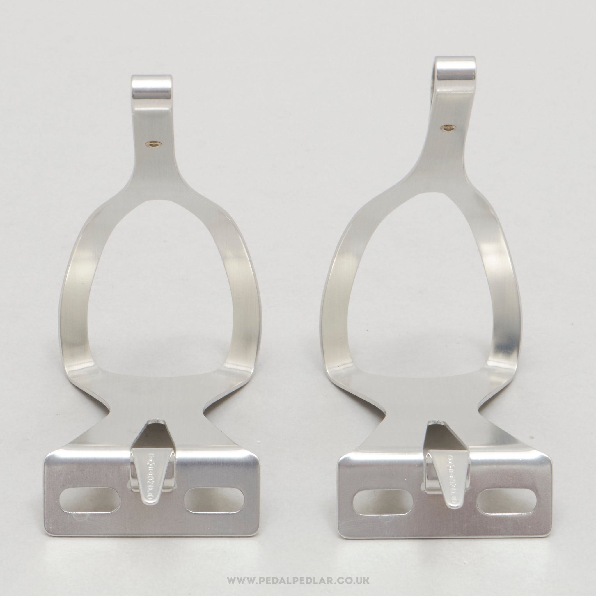 Campagnolo Super Record (0990/6) Superleggeri NOS/NIB Size L Vintage Aluminium Toe Clips - Pedal Pedlar - Buy New Old Stock Bike Parts