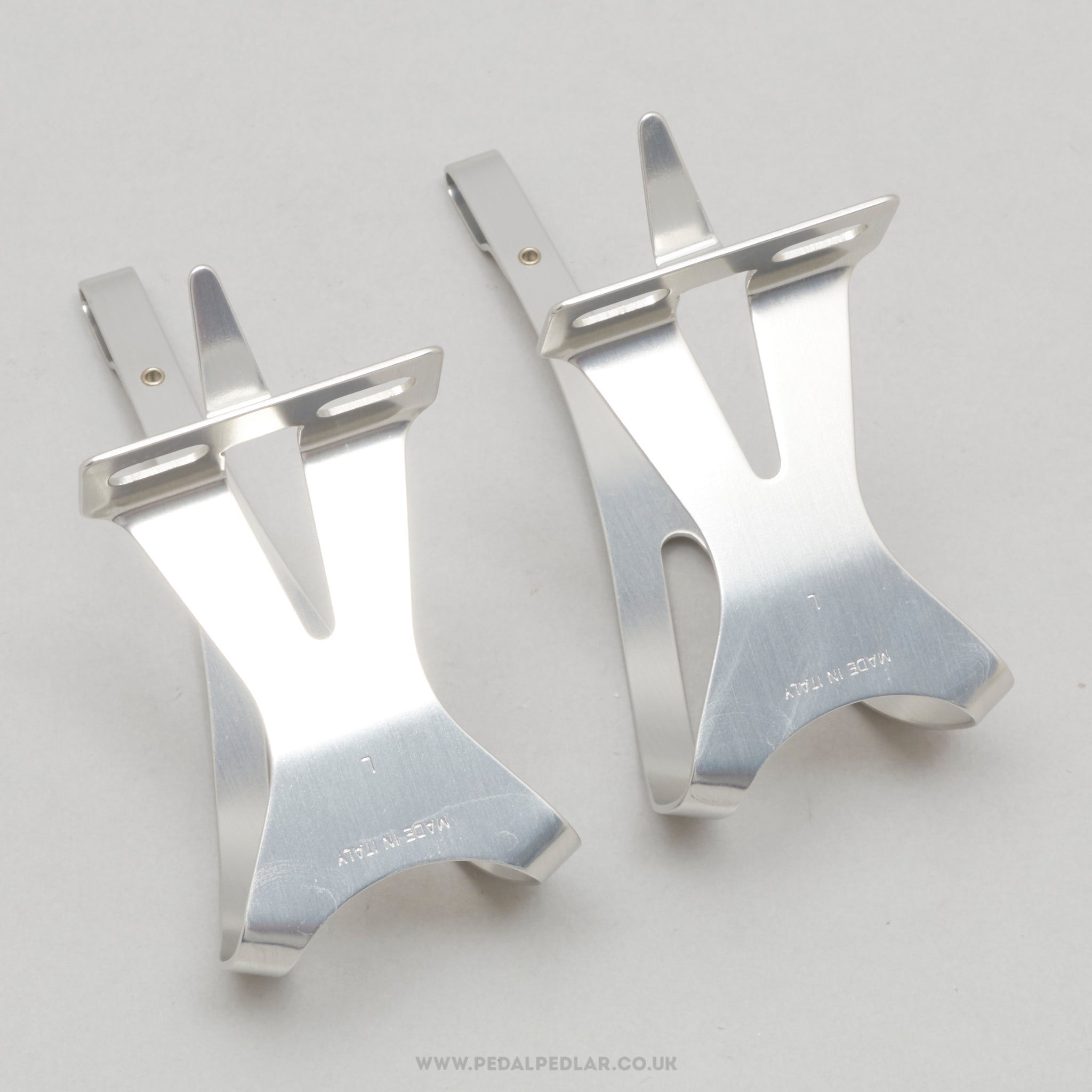 Campagnolo Super Record (0990/6) Superleggeri NOS/NIB Size L Vintage Aluminium Toe Clips - Pedal Pedlar - Buy New Old Stock Bike Parts