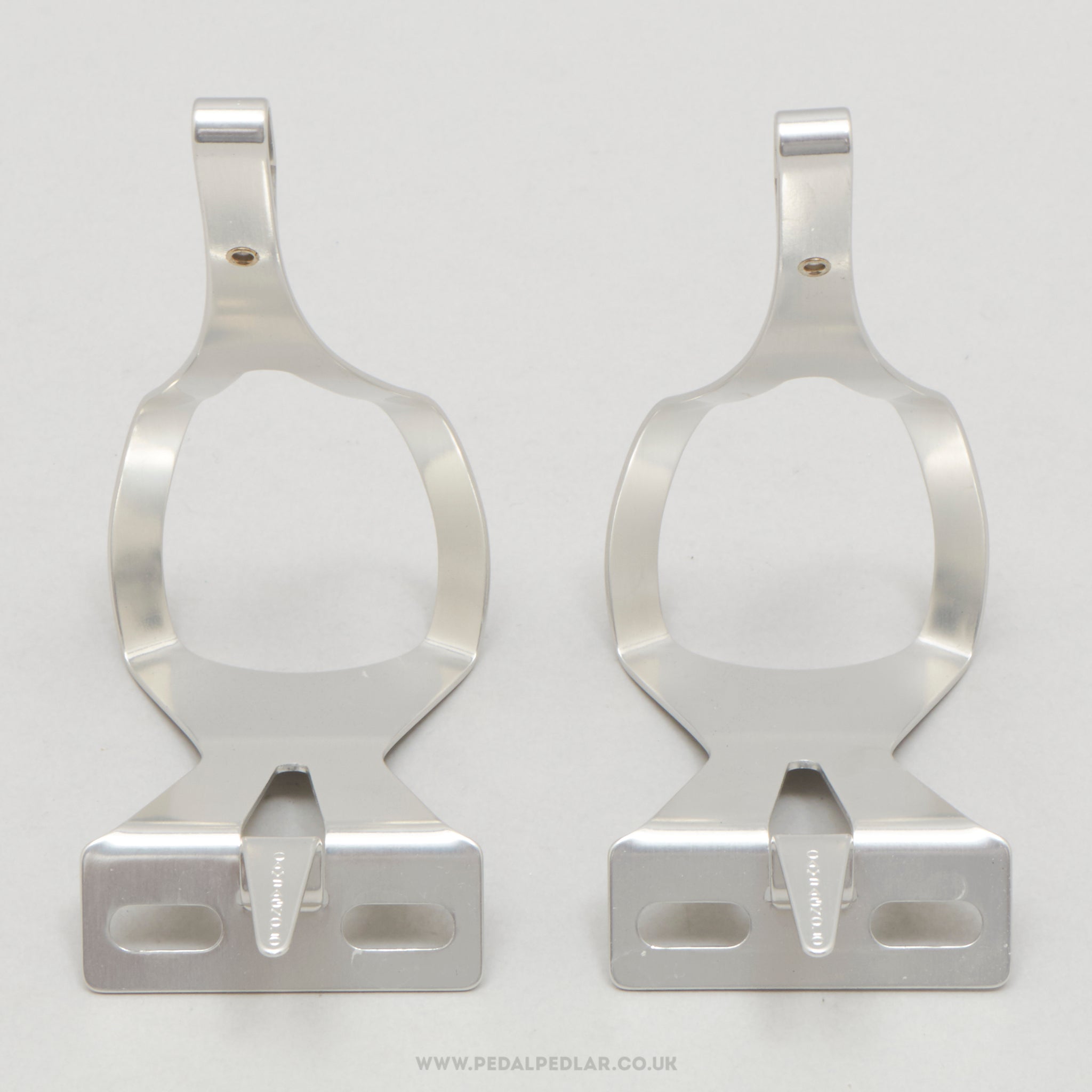 Campagnolo Super Record (0990/6) Superleggeri NOS/NIB Size M Vintage Aluminium Toe Clips - Pedal Pedlar - Buy New Old Stock Bike Parts