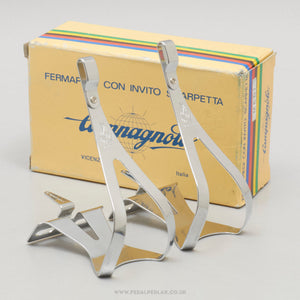 Campagnolo Nuovo Record (0990/05) Chrome NOS/NIB Size M Vintage Steel Toe Clips - Pedal Pedlar - Buy New Old Stock Bike Parts