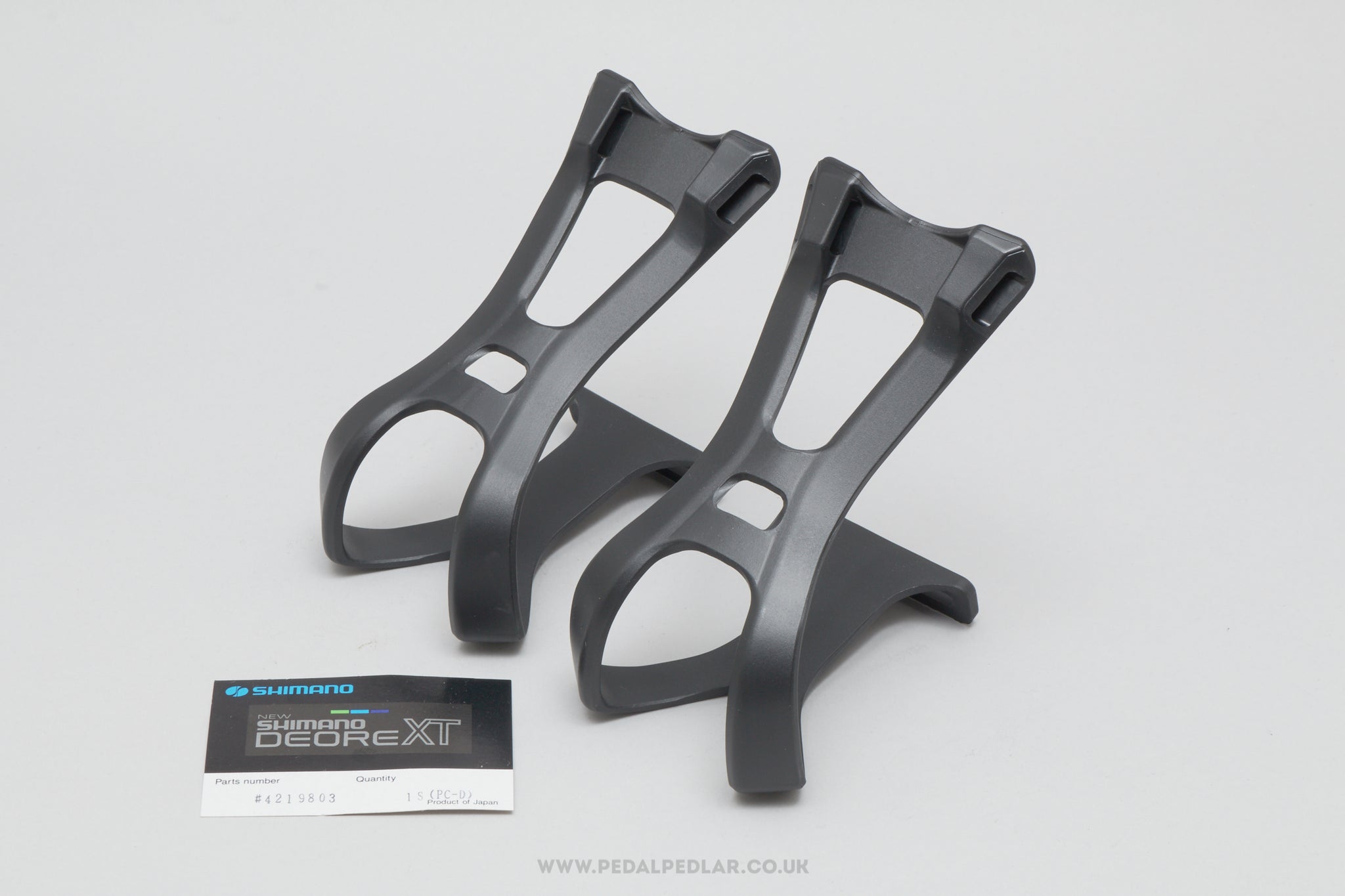 Shimano Deore XT (4219803) Competition NOS Size XL Vintage Plastic Toe Clips / Cages - Pedal Pedlar - Buy New Old Stock Bike Parts