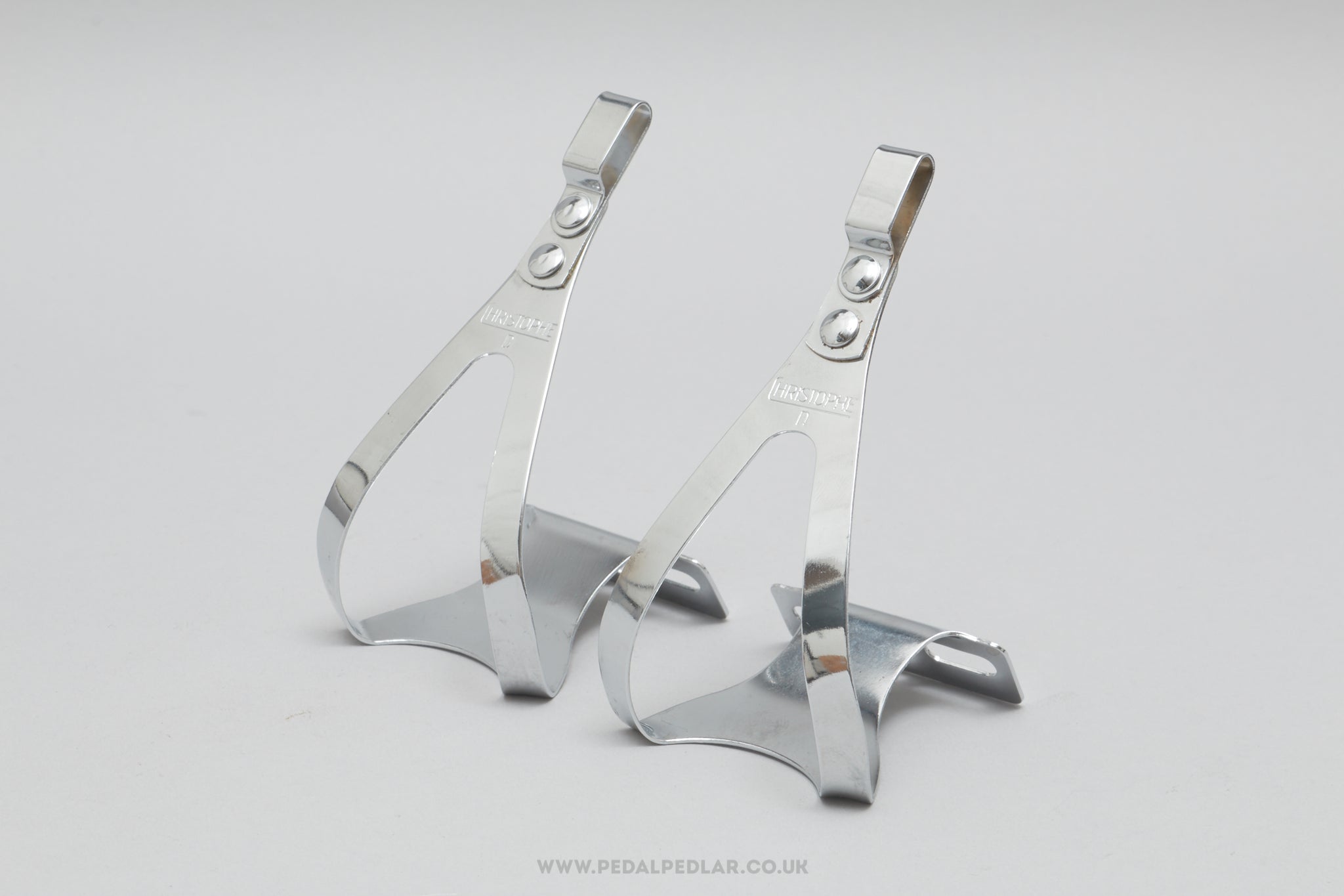 Christophe 50 / 506 Old Logo NOS Size S Vintage Steel Toe Clips / Cages - Pedal Pedlar - Buy New Old Stock Bike Parts