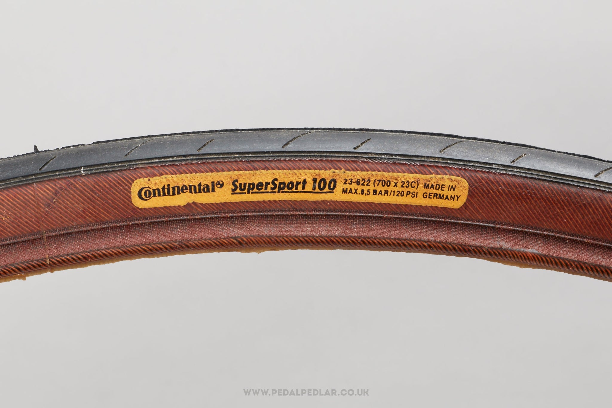 Continental Super Sport 100 Black/Brown NOS Vintage 700 x 20c Tyre - Pedal Pedlar - Buy New Old Stock Bike Parts