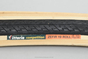Vittoria Zefir 19 Roll Black/Skin NOS/NIB Classic 700 x 19c Folding Tyres - Pedal Pedlar - Buy New Old Stock Bike Parts