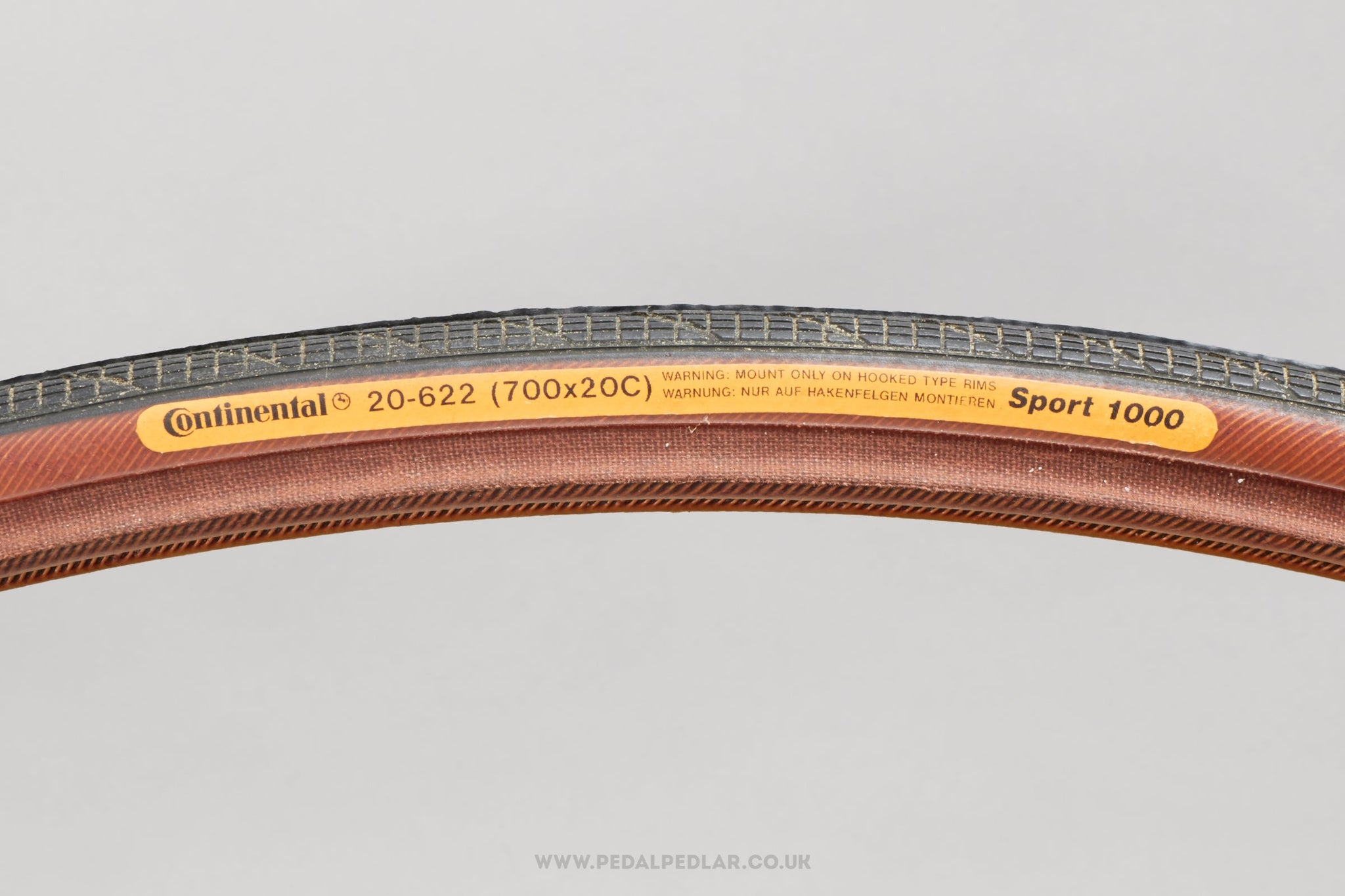 Continental Sport 1000 Black/Brown NOS Vintage 700 x 20c Tyres - Pedal Pedlar - Buy New Old Stock Bike Parts