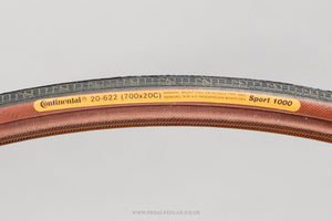 Continental Sport 1000 Black/Brown NOS Vintage 700 x 20c Tyres - Pedal Pedlar - Buy New Old Stock Bike Parts